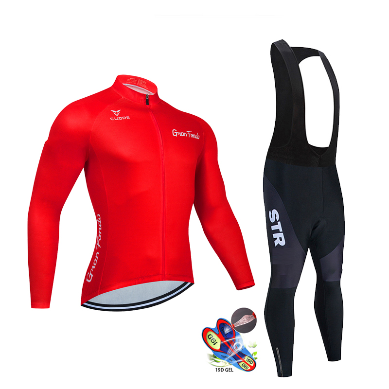 STR 사이클링 의류 세트 남성용, 가을 블랙 긴 소매 - Cycling Gear Brands 리뷰 및 가격