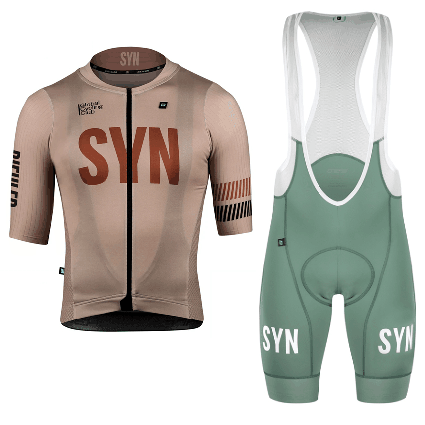 SYN 다크 브라운 남성용 반팔 사이클링 저지 및 턱받 - Cycling Gear Brands 리뷰 및 가격
