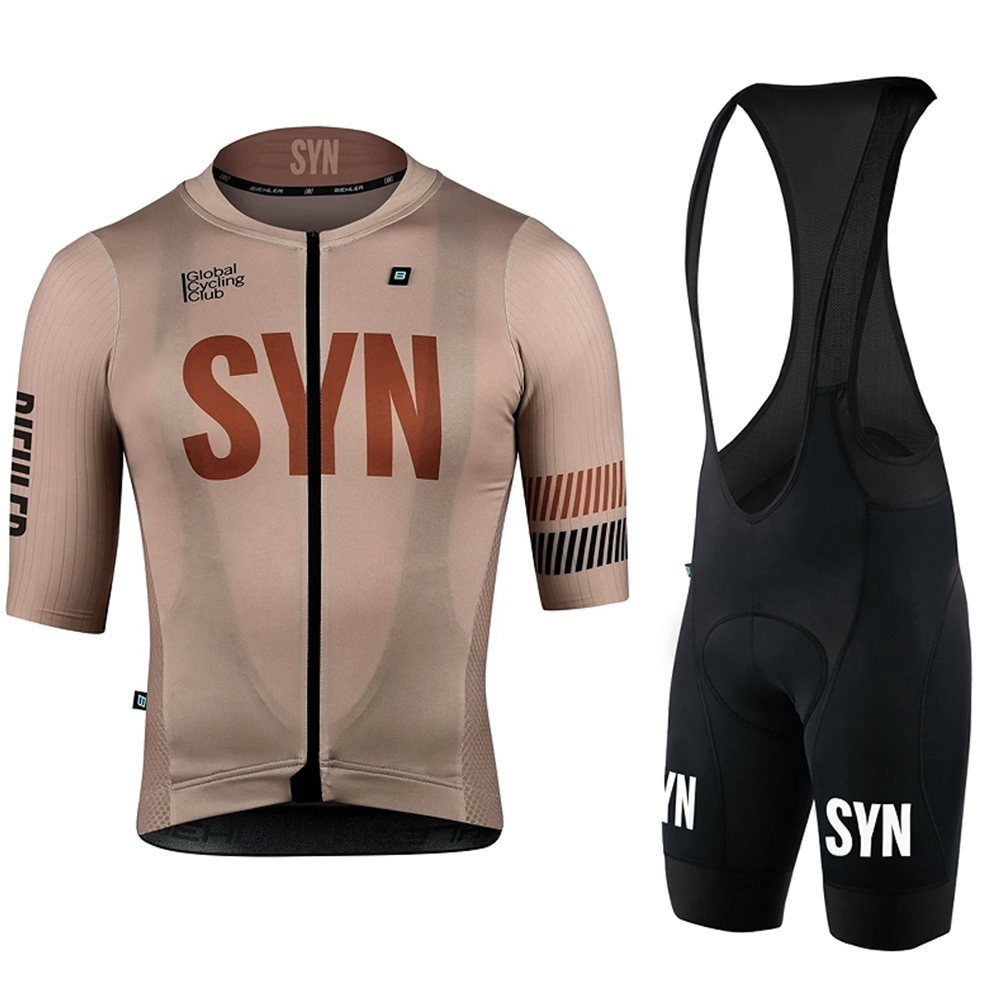 SYN 다크 브라운 남성용 반팔 사이클링 저지 및 턱받 - Cycling Gear Brands 리뷰 및 가격