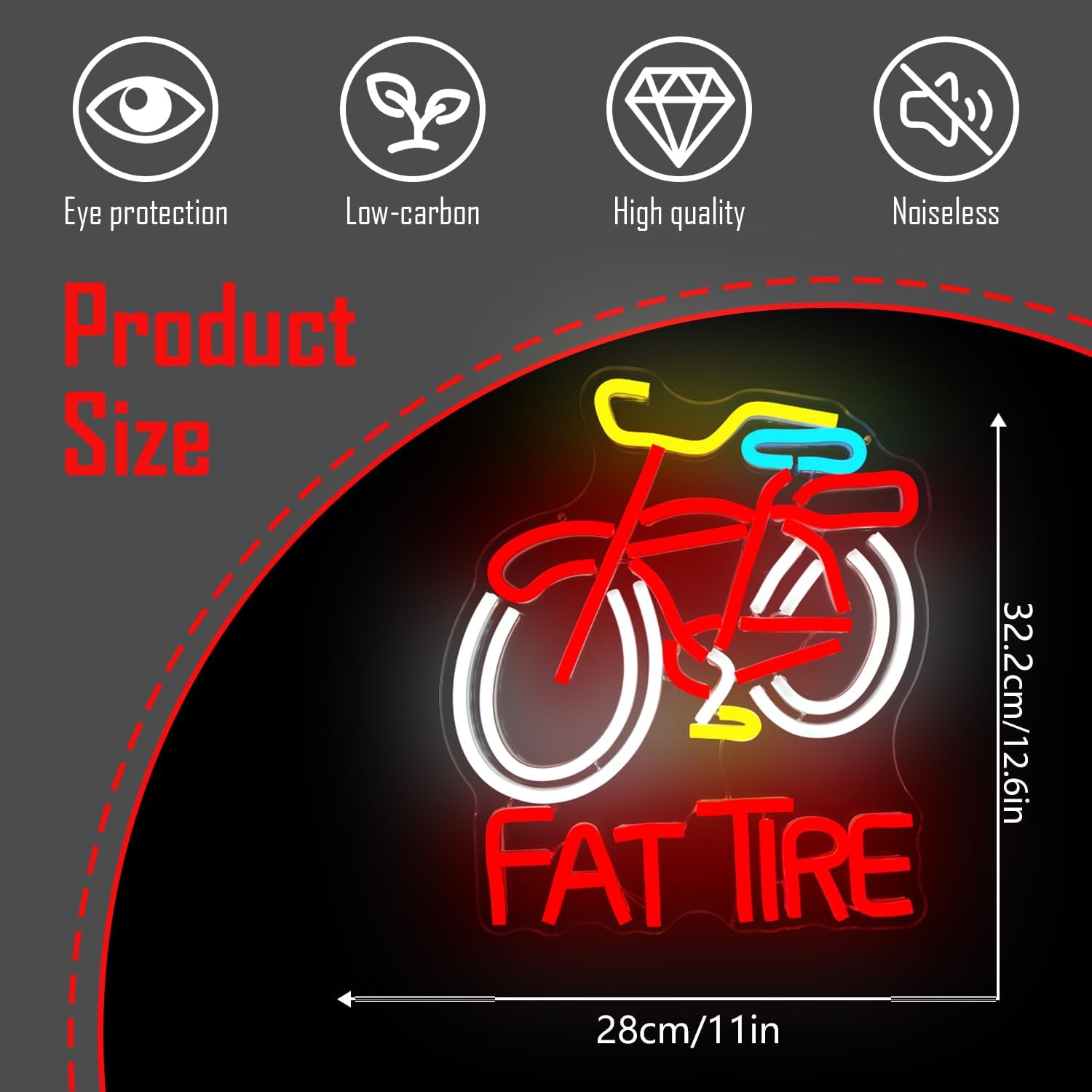 팻 타이어 자전거 LED 네온사인 USB 디밍 가능 벽 - Cycling Gear Store 리뷰 및 가격