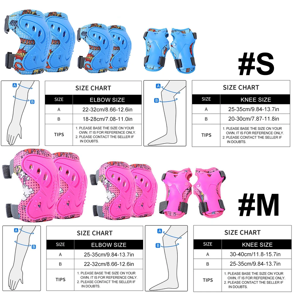 6개입 어린이용 (3-12세) 무릎 팔꿈치 보호대, 롤 - Cycling Protective Gear For Kids 리뷰 및 가격