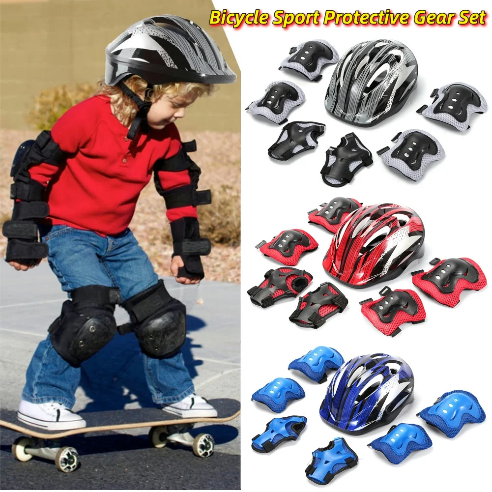 7Pcs 자전거 스포츠 보호 장비 세트 조정 가능한 어 - Cycling Protective Gear For Kids 리뷰 및 가격