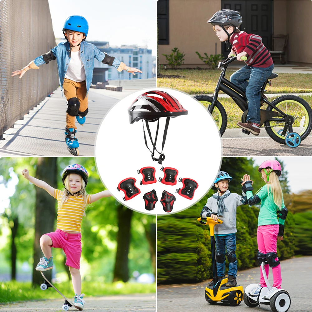 7Pcs 자전거 스포츠 보호 장비 세트 조정 가능한 어 - Cycling Protective Gear For Kids 리뷰 및 가격